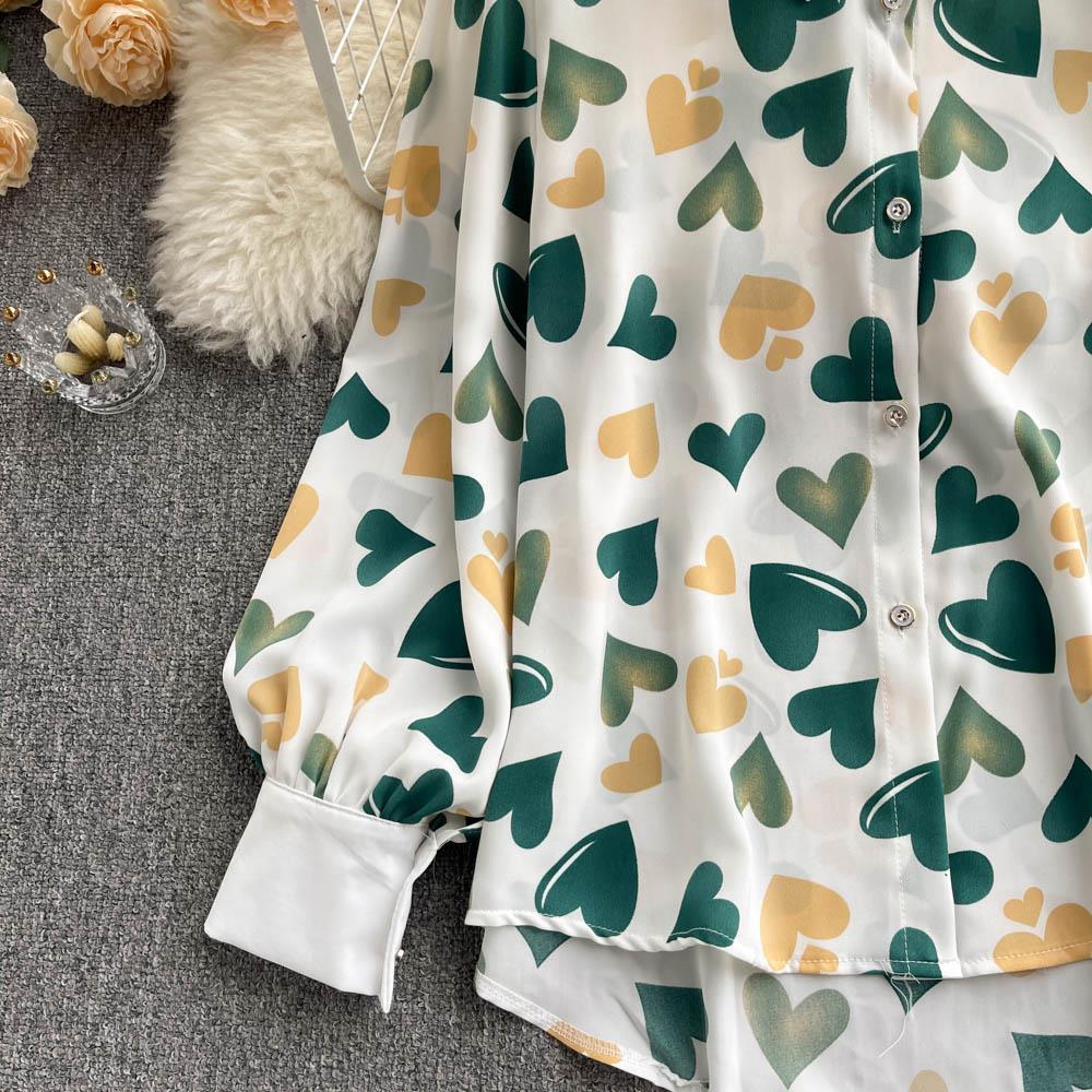 WTEMPO Women's Long Lantern Sleeve Blouse Printed Button Down Shirt Floral Work Business Going Out Tops Blouses