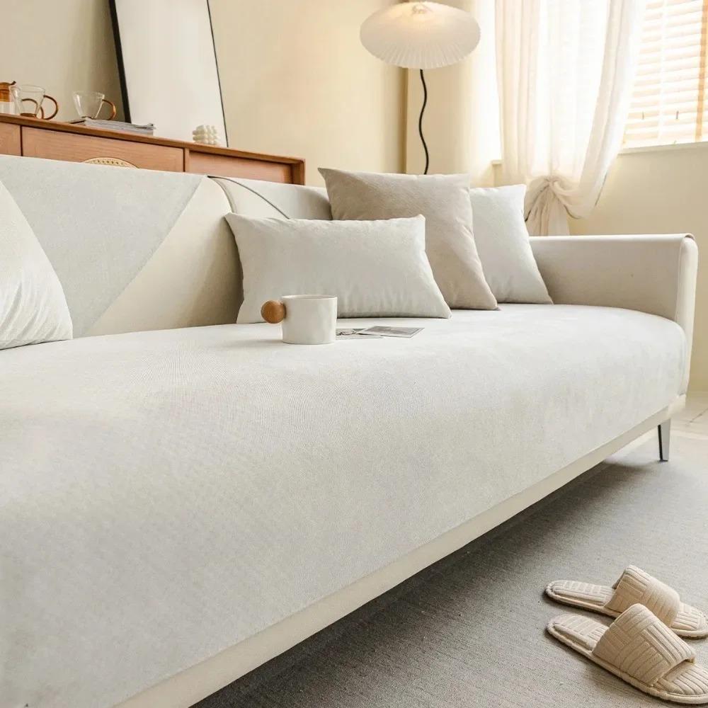 Водонепроницаемый чехол для дивана, современный грязеотталкивающий противоскользящий чехол, однотонный, для гостиной, водонепроницаемый, легкий, роскошный коврик для сидения