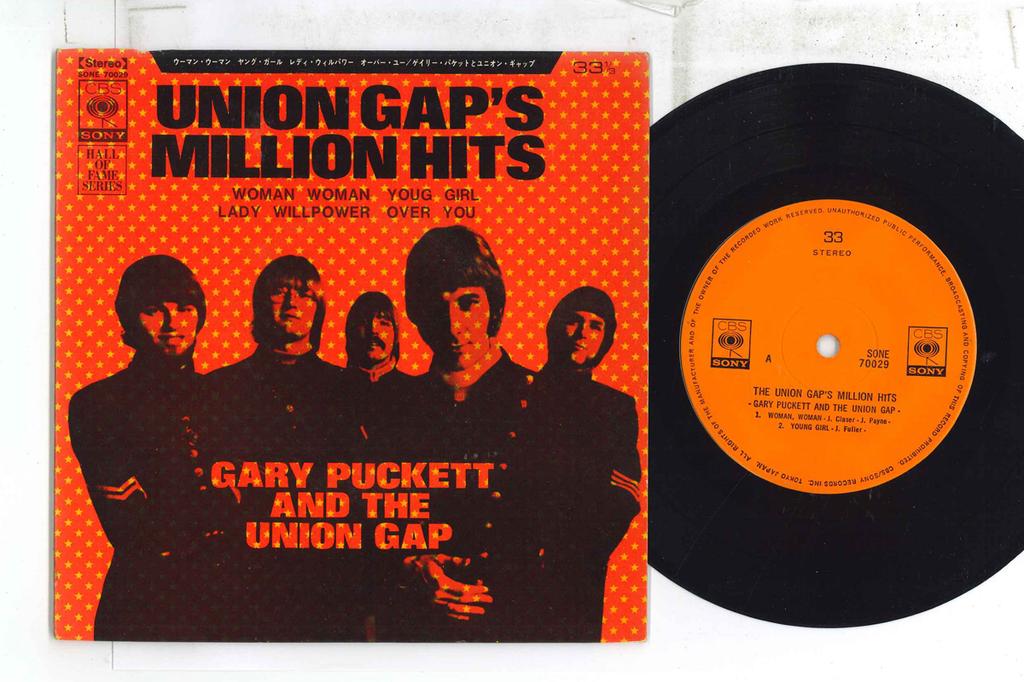 7-дюймовая пластинка UNION GAP Union Gaps Million Hits SONE70029 CBS SONY Япония Рок Б/у