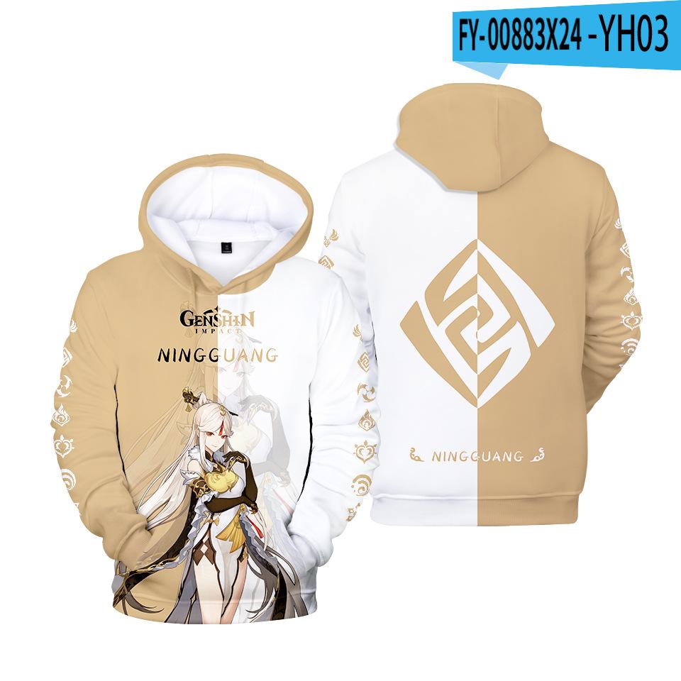 Классические популярные забавные толстовки с капюшоном Genshin Impact с 3D-принтом, толстовки для мужчин/женщин, толстовки с длинным рукавом для взрослых/детей, повседневные пуловеры