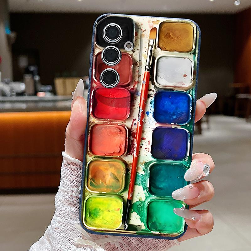 Чехол с цветочным полосатым узором для Samsung A57 A37 A17 A56 A36 A16 A55 A35 A15 A54 5G S21 FE S22 S23 S24 Plus S25 S26 Ultra Силиконовый чехол с текстурой кожи