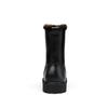 Cotton High-top Tall Cowhide Martin Boots Flat-bottomed Round Boots Work Outdoor Lace-up Side Zipper Hollow Boots Men