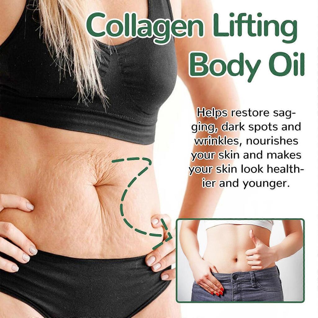 Collagen Lifting Body Oil - Moisturizing & Firming Massage Oil for Arms, Belly & Full Body - 100ml