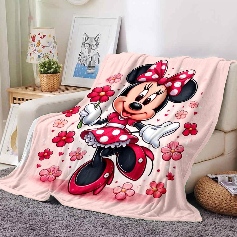 Minnie Mouse Floral Delight Blanket Soft Throw Blanket For Home Bedroom Bed Sofa Travel Office Solid Christmas Blanket