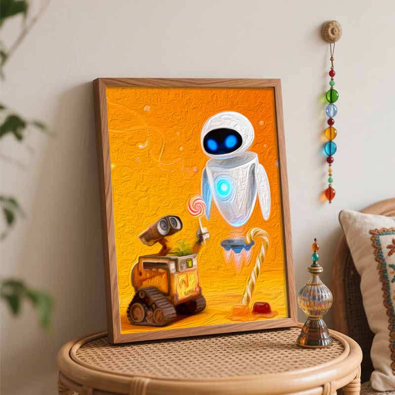 Disney Robot Love Oil Paint Digital Painting Art Kit FillIn Painting Home Decor