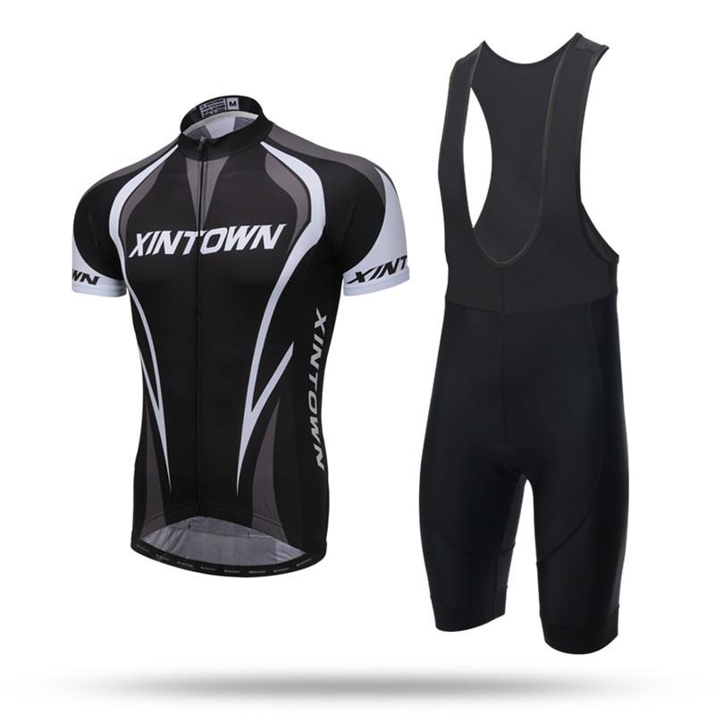 XINTOWN Mens Short Cycling Bib Shorts Set Road Bike Riding Outfit