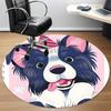 1PC Dogs Pet Office Round Area Rug,  Mat Suitable ForOffice, Under Office Chairs Bedroom Living Room Home Decor, Room Deco