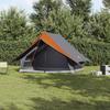 Family Tent with Roof in Grey and Orange 256 x 256 x 185 cm