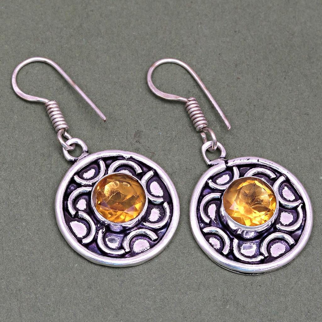 Citrine Set Jewelry Women Pendant Earring Gemstone Earrings Gems Green