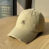 Burgundy frayed vintage embroidered baseball cap for couples, new spring/summer/autumn versatile large-brimmed age-reducing cap