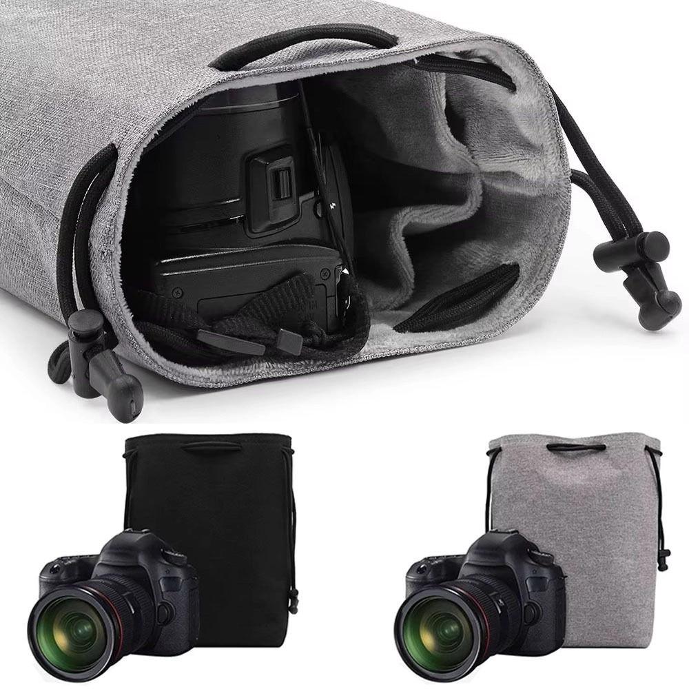 Compact Camera Bag Lightweight Photography Protective Bag Lens Drawstring Pouch Outdoor