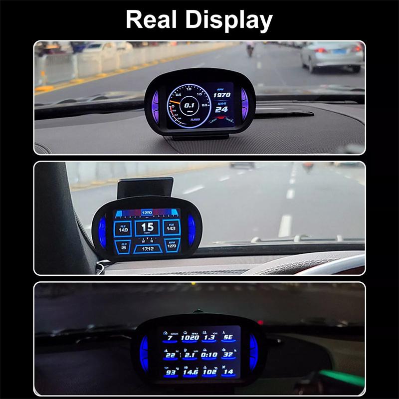 P2 Автомобильный цифровой спидометр Obd2 Gps HUD-дисплей Автоматический дисплей Сигнализация Температура воды и масла Давление турбины Бортовой компьютер