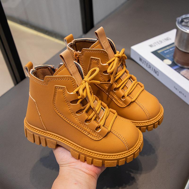 Детские короткие ботинки Весна и Осень Ботинки для девочек Ботинки для мальчиков Короткие ботинки в британском стиле Детские ботинки