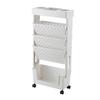 5-Tier Mobile Bookshelf with Wheels Rolling Bookshelves Cart Book Document Cart Home Office Storage