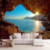 3d обои стерео морской пейзаж фреска риф пещера фреска гостиная спальня расширение пространства фон обои