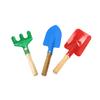 3Pcs/Set Kids Beach Sand Toy Wooden Handle Iron Shovel Rake Spade Toddlers Outdoor Summer Beach Digging Gardening Tools