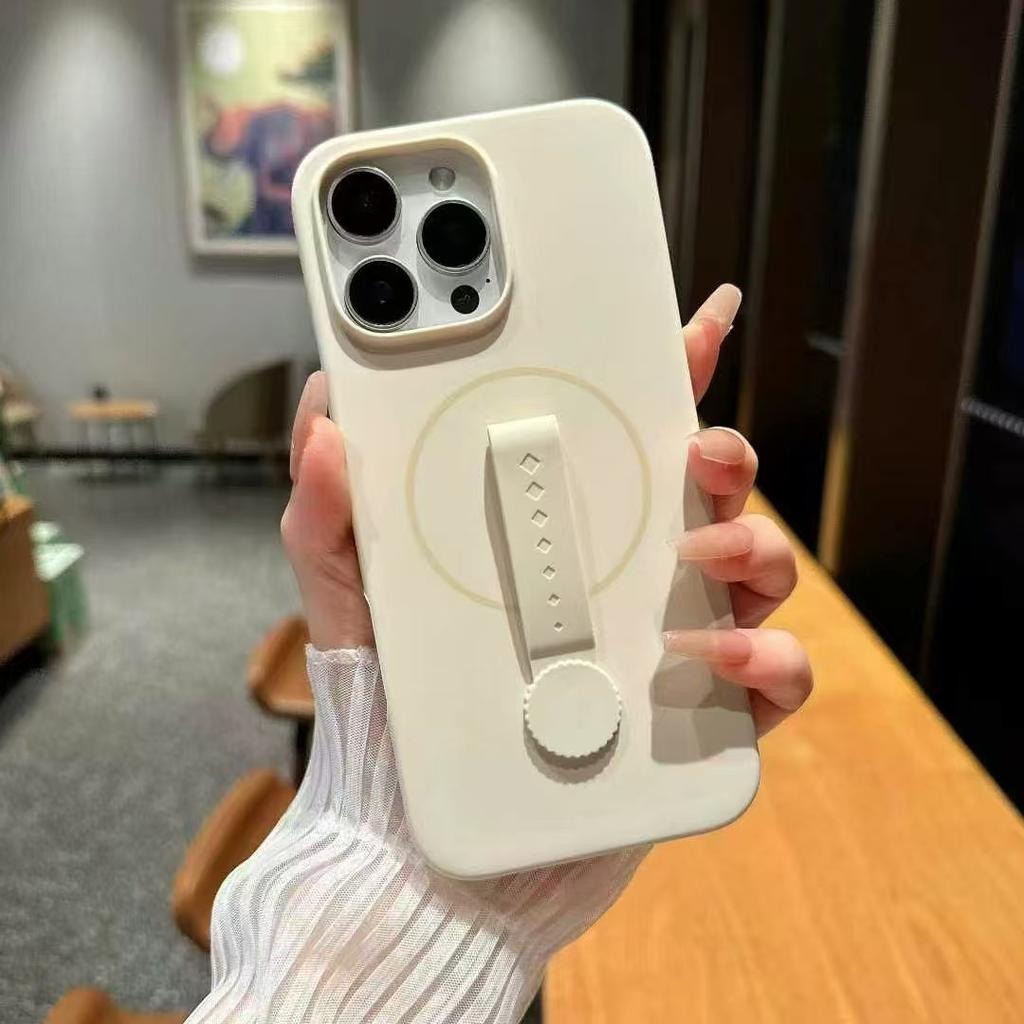 Applicable To IPhone16promax Mobile Phone Case Invisible Magnetic Suction Apple 15/14 Rotating Silicone Ring Buckle To Prevent Falling