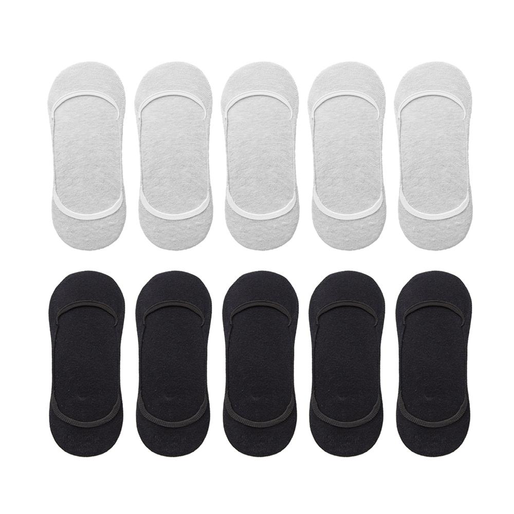 10 Pairs Women Invisible Sock Slippers Short Ankle Socks Set Fashion Ladies Woman Pack Solid Color Cotton Non-slip No Show Socks