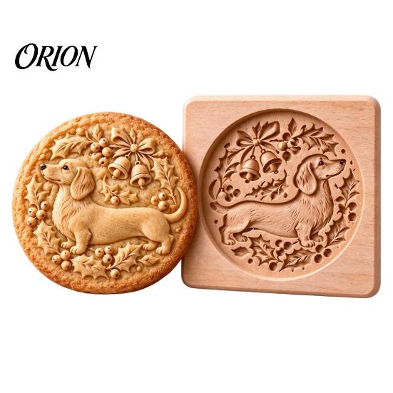 DIY Holiday Biscuit Cutters Woodland Animal Cookie Mold, Durable Wooden with 3D Relief Rustic Party Favors Patterns Cutter, Handmade Decorative Stamps