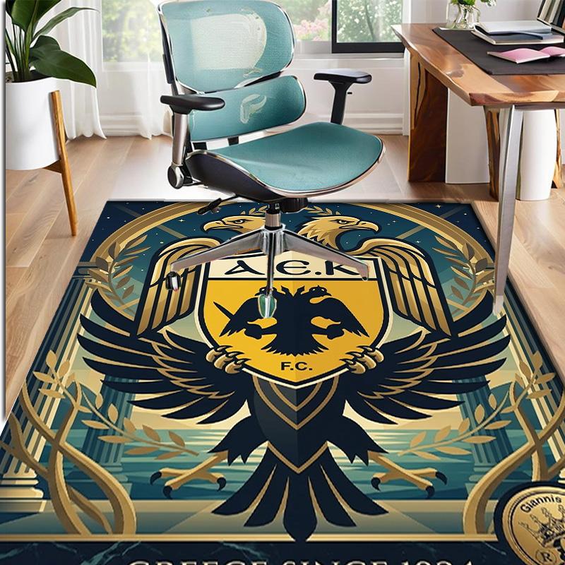 AEK Athens FC Pattern Rug, Indoor/Outdoor Mat, for Picnic, Gameroom, Bedroom, Office, Living Room, Home Decor Carpet, Birthday Gift