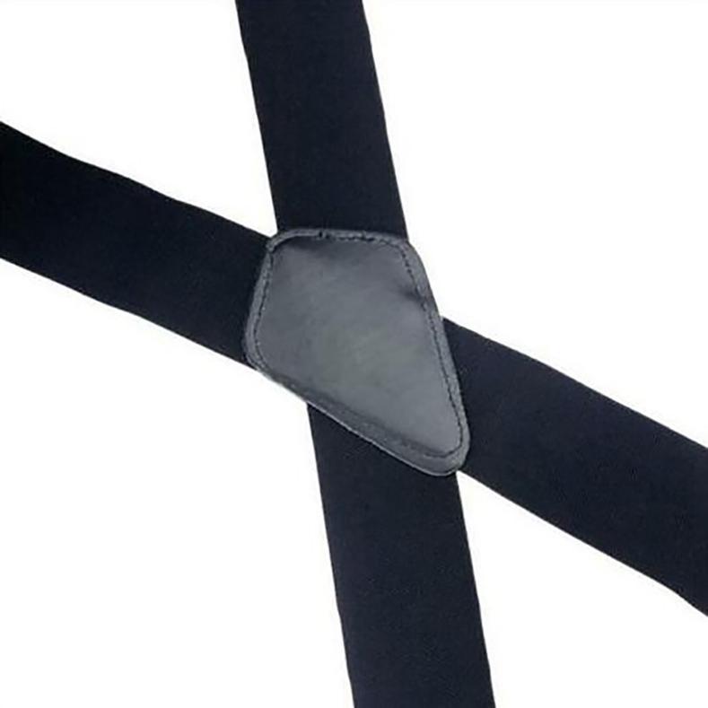 Unisex High Stretch Trousers Suspenders Leather X Back Adjustable Suspenders