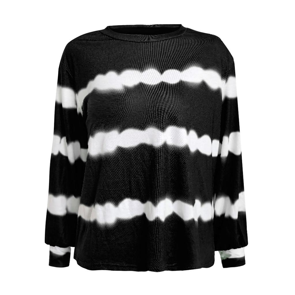 Женский повседневный однотонный топ с длинными рукавами, пуловер, свитшот