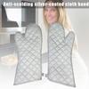 1pair Oven Mitts Kitchen Oven Microwave Gloves High Heat Resistant Long Oven Mitts Anti-scalding Silver Cloth Gloves