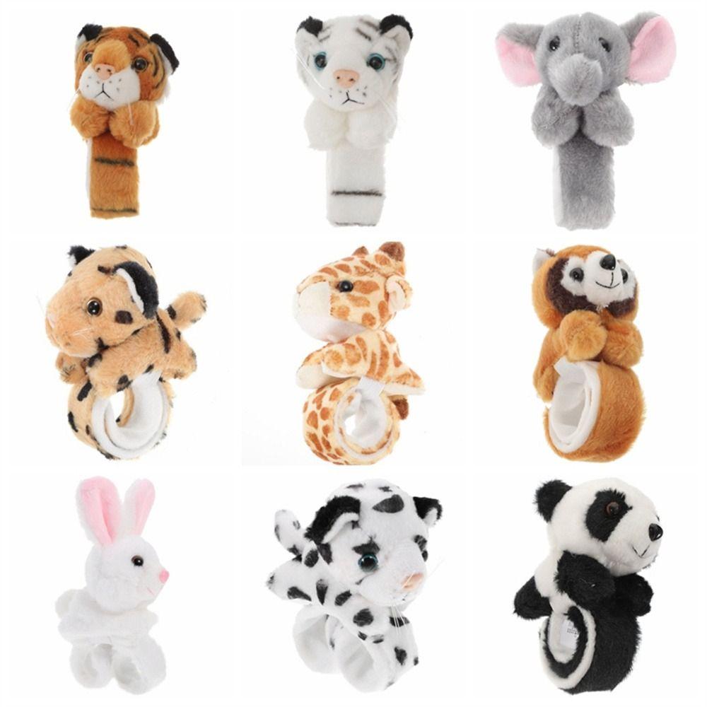 Jungle Animal Cartoon Slap Bracelet Clap Circle Stuffed Animal Wristband Gift Toy Children Gifts