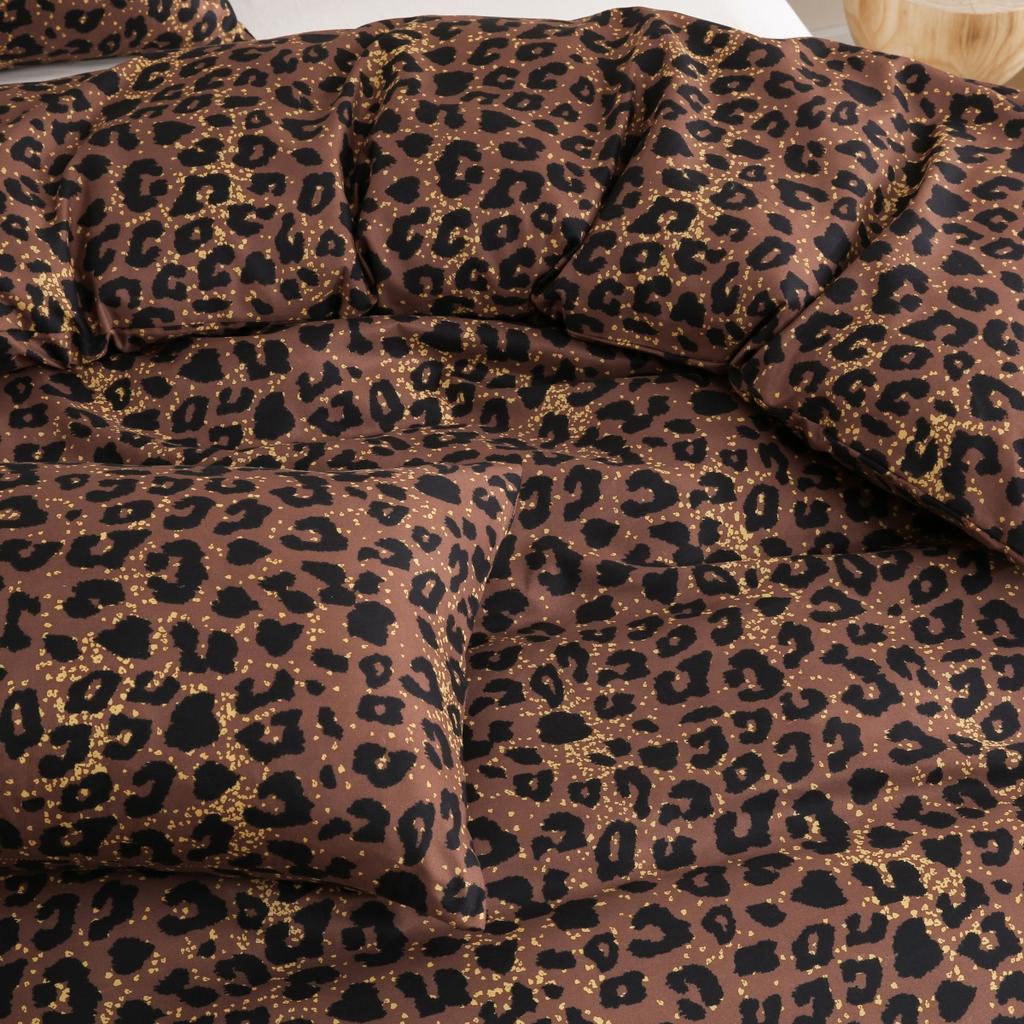 Золотой Черный Леопардовый Принт Пододеяльник Твин Квин Кинг Африканское Сафари Животное Гепард Постельное Белье Комплект Реверсивный Геометрический Чехол для Одеяла