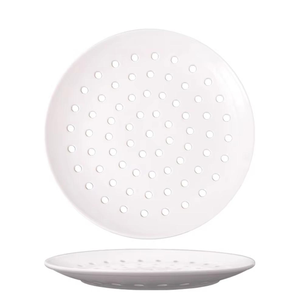 Microwave Oven Safe Steamed Dumplings Tray Round Fruit Drain Dish Practical Steamer Pan Seafood