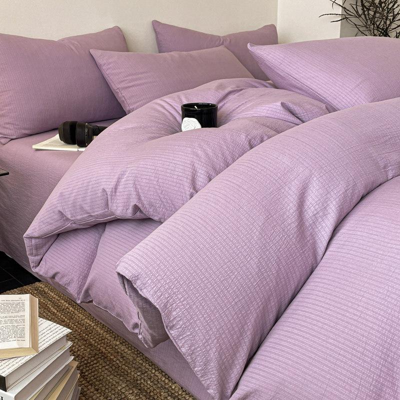 Four-piece set of pure cotton on the bed, new cotton quilt cover, quilt cover, bed sheet, bedding, dormitory student three-piece set