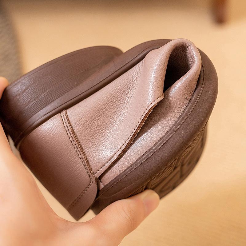 Женские туфли на плоской подошве с нескользящей подошвой, мокасины из натуральной кожи, женская повседневная обувь для мам, мягкая удобная обувь, весна-осень, мода