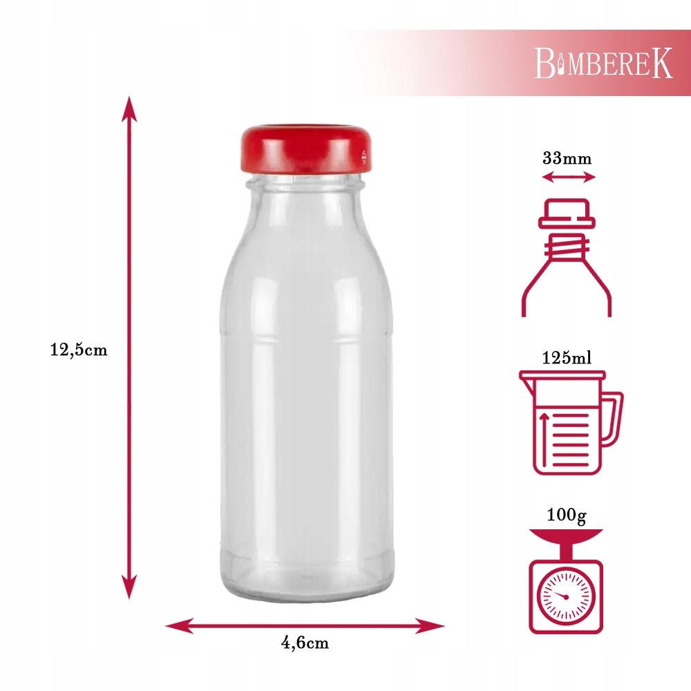 50x Glass Bottles for Juice JUICE 125ml Bottle for Juice Juice Syrup