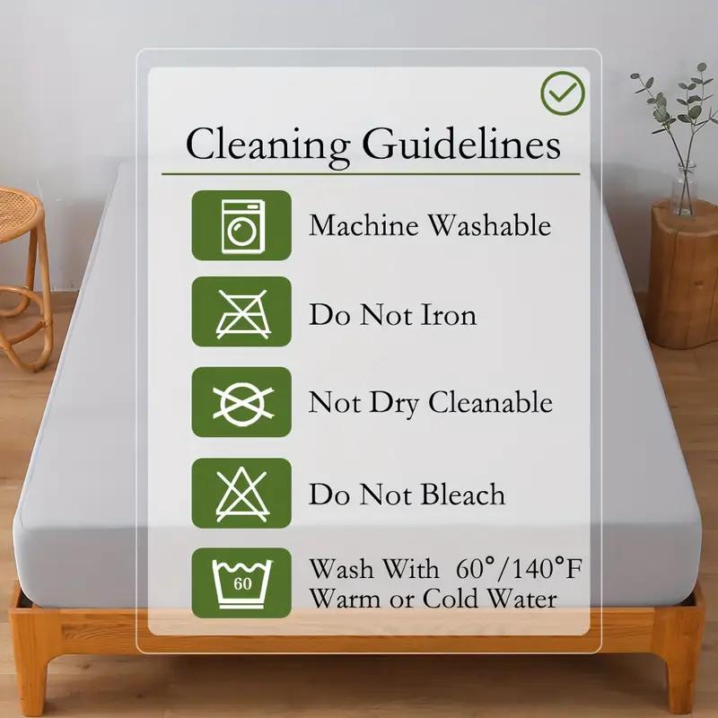 Водонепроницаемая простыня на резинке высокой эластичности, легко чистящийся однотонный чехол-протектор для матраса для кровати (Нет наволочки)