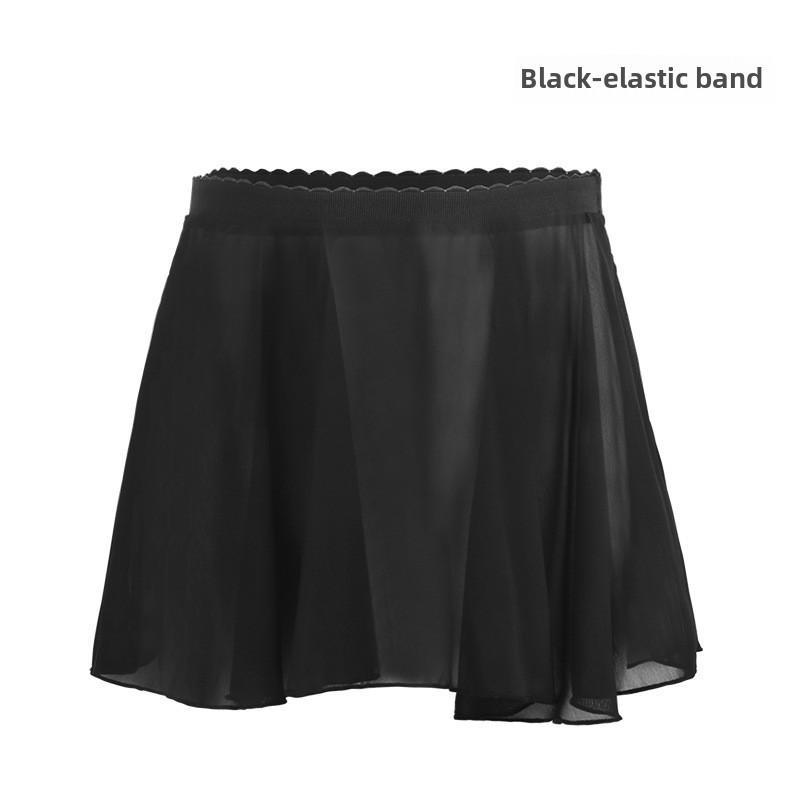 Детская балетная юбка из шифона - полудлинная, цельная, с фартуком на шнуровке