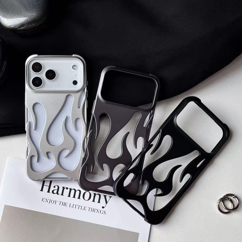 Новый полый тонкий чехол для телефона с 3D-узором пламени для iPhone 17 16 15 14 13 12 11 Pro Max 15 14 16 Plus 17 Air Ударопрочный чехол