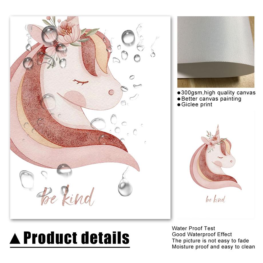Декор для детской комнаты, постеры и принты, милый Единорог, Солнце, Луна, Радуга, любовь, детская настенная живопись, настенные картины, холст, живопись