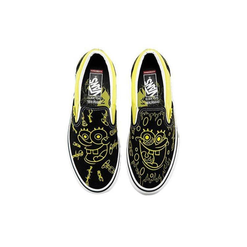 SpongeBob SquarePants x Vans Old Skool co-branded unisex trendy versatile low-top skate shoes black and yellow VN0A5FCAZAU