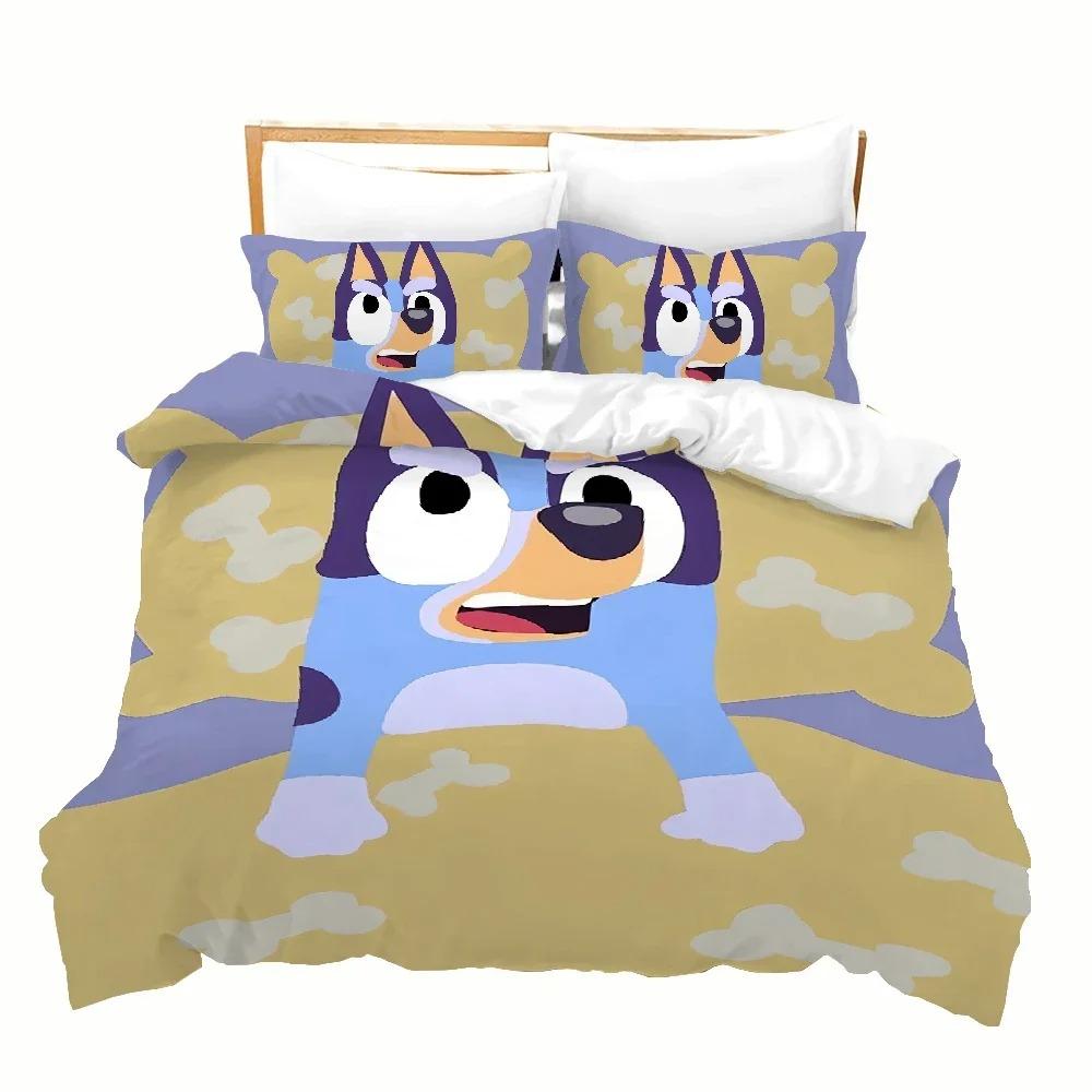 Пользовательский Мультяшный B-Blueys Bandit Chilli Пододеяльник Наволочка Постельное Белье Взрослый Мальчик Девочка Спальня Детский Односпальный Двуспальный