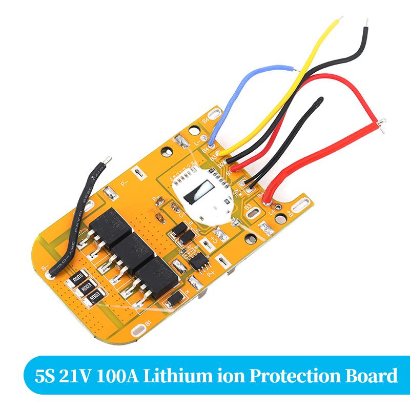 1pcs 5S 21V Lithium BMS Protection Board For Makita 100A Continuous Charge Discharge 18650 Power Battery Manager PCBA