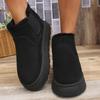 Осень и зима новые женские ботинки на толстой подошве, хлопковые ботинки, теплые и бархатные, эластичные ботильоны 44
