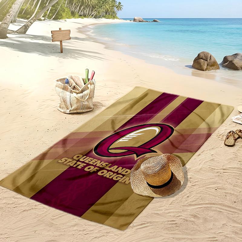 Queensland Maroons Print Beach Towel Soft Portable Quick?dry Towel For Pool Summer Vacation Outdoor Sport