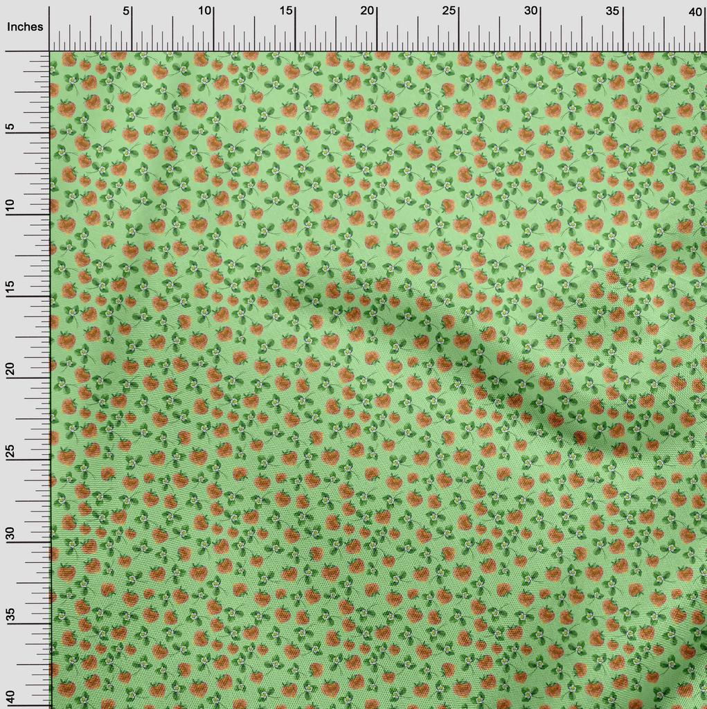 oneOone Cotton Flex Pear Green Fabric Fruits Diy Clothing Quilting Fabric Print Fabric By Yard 40 Inch