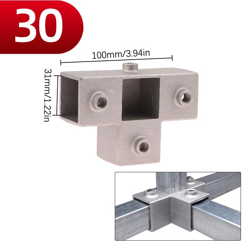 1 шт. Соединительный элемент для квадратной трубы Алюминиевый сплав Колено Тройник Фиксированный соединитель для квадратной трубы Стойка для хранения