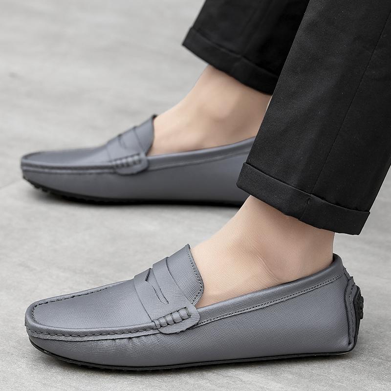 Мужская обувь из натуральной кожи, роскошные формальные повседневные туфли на плоской подошве, мужские мокасины, мужские дышащие туфли-лодочки без застежек, большие размеры 38-49