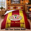 Union Berlin FC Pattern Bedding 3Pcs Set Custom Name, Bed Sheet And Pillowcases For Home Bedroom