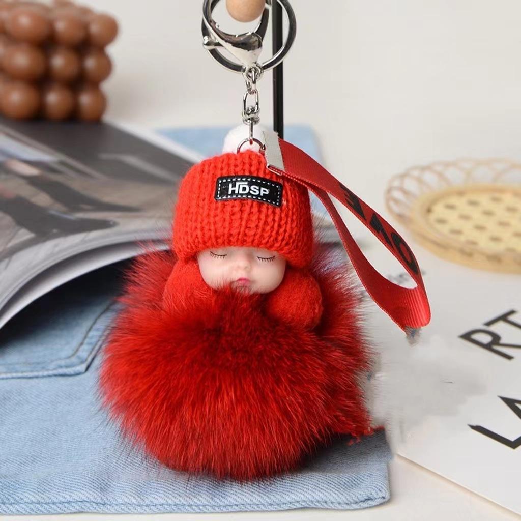 Новая мода, милая женская сумка, кулон, плюшевая подвеска, кукла для сна, автомобильный брелок, подвеска, Рождественский подарок