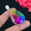 Rainbow Solar Quartz Gemstone Pendant Solid 925 Sterling Silver Pendant Jewelry Gift For Unisex