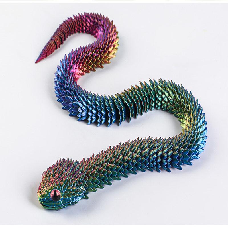 3D-печатная подвижная модель гадюки, реалистичная имитация змеи, градиентная 3D-модель животного, лучший подарок на день рождения ребенку, забавный коллекционный предмет