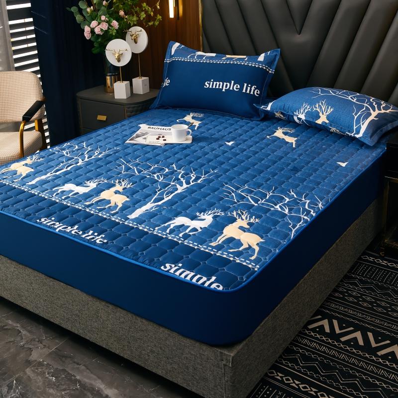 Наматрасник Моющаяся простыня на подкладке Простые покрывала Дышащий стеганый наматрасник (Без наволочки)